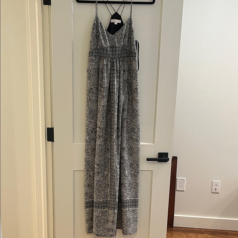 LOFT Black and White Patterned Dress